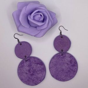 Purple Hand crafted and painted earring.